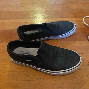 Black vans slip ons - womens 8.5